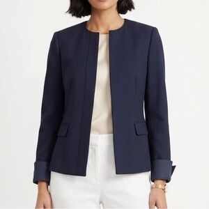 Hugo Boss size XS Women's Navy Collarless Structured Blazer